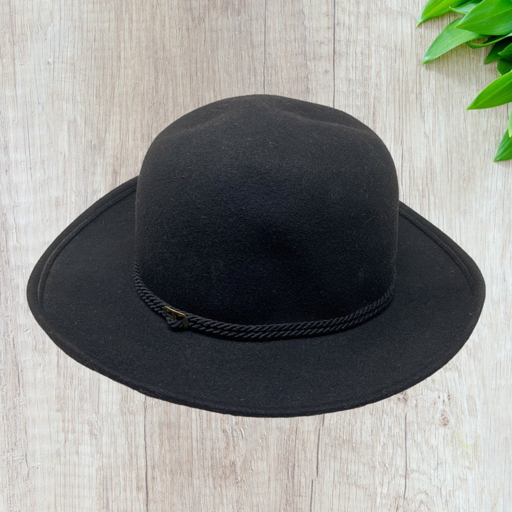 Vintage Fabini New York Lancaster Hat Black 100% Wool Western High Dome - Picture 3 of 10